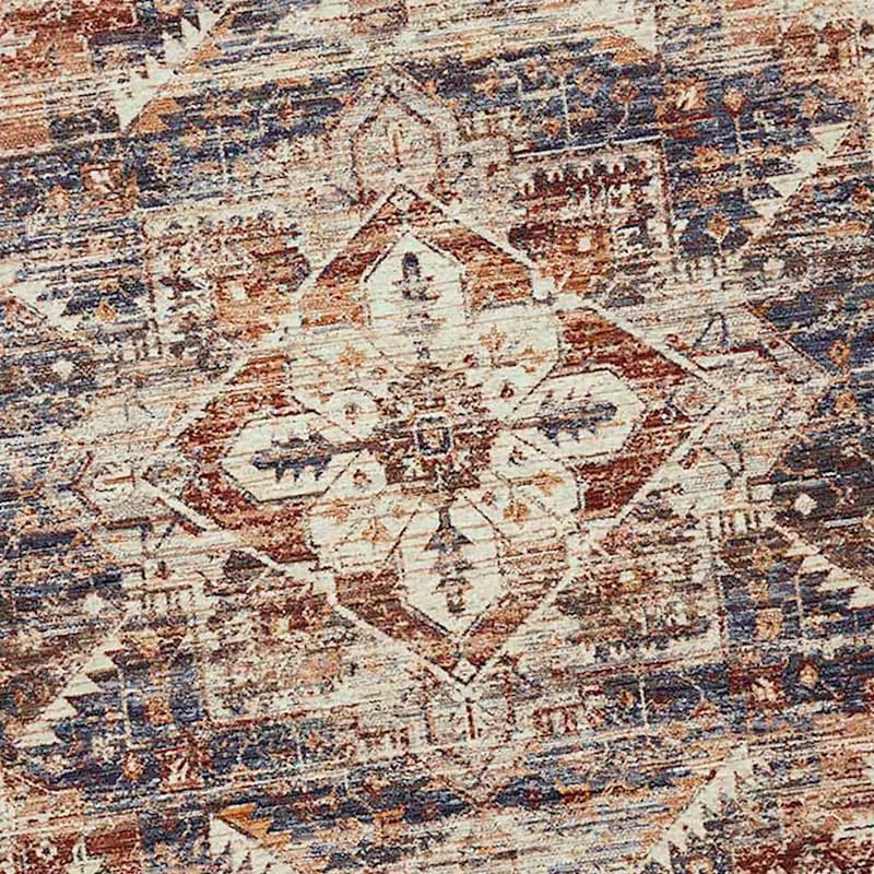 (A407) Halton Distressed Look Slate Rust Area Rug, 5x8 2 (A407) Halton Distressed Look Slate Rust Area Rug, 5x8 - Image 2