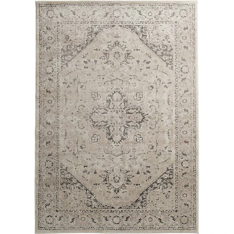 (A413) Traditional Neutral Woven Area Rug, 5x7 1 (A413) Traditional Neutral Woven Area Rug, 5x7