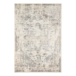 (A433) Cliff Grey Stone Area Rug, 5x7