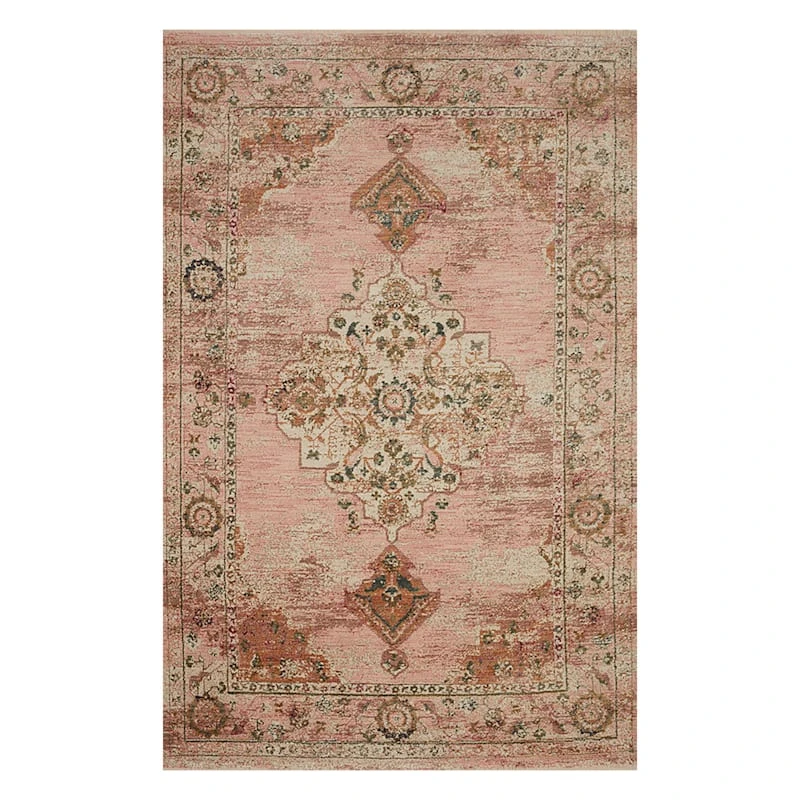 (A465) Found & Fable Pink Jeweled Medallion Area Rug, 8x10 1 (A465) Found & Fable Pink Jeweled Medallion Area Rug, 8x10