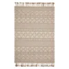 (A469) Arthur Ivory & Grey Area Rug With Tassels, 5x7