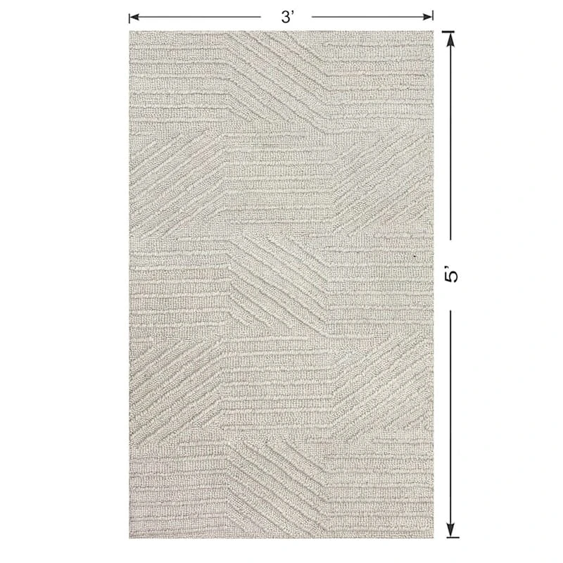 (A473) Found & Fable Dartmouth Ivory Tufted Accent Rug, 3x5 5 (A473) Found & Fable Dartmouth Ivory Tufted Accent Rug, 3x5 - Image 5