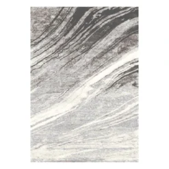 (A477) Raymond Neutral Abstract Area Rug, 5x8