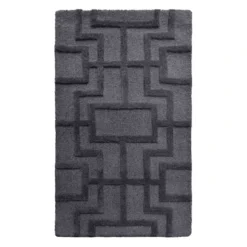 (A481) Crosby St Black Geometric Line Accent Rug, 2x4