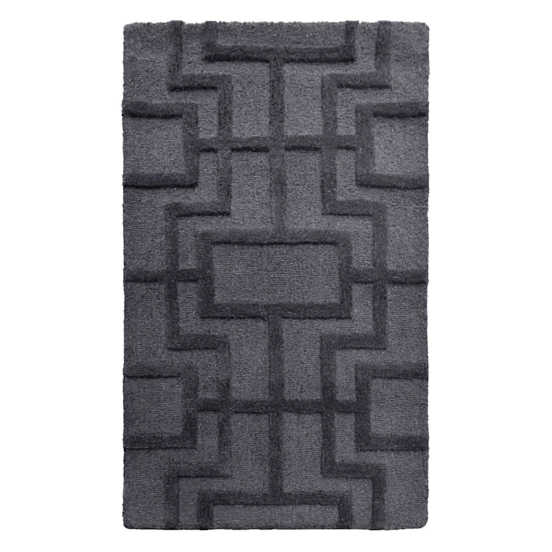 (A481) Crosby St Black Geometric Line Accent Rug, 2x4 1 (A481) Crosby St Black Geometric Line Accent Rug, 2x4