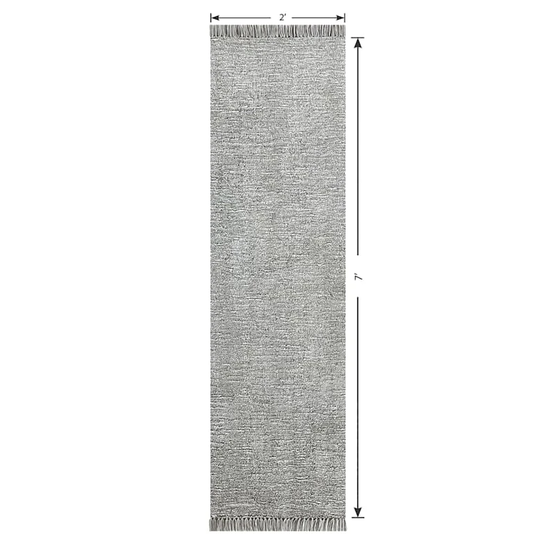 (A484) Crosby St Breton Grey Tufted Runner, 2x7 4 (A484) Crosby St Breton Grey Tufted Runner, 2x7 - Image 4