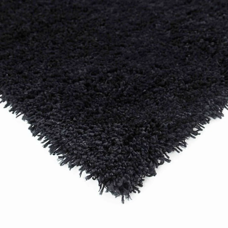 Accent Solid Black Thick Pile Shag, 2x4 2 Accent Solid Black Thick Pile Shag, 2x4 - Image 2