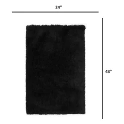 Accent Solid Black Thick Pile Shag, 2x4 9 Accent Solid Black Thick Pile Shag, 2x4 -Rugs Sales Store accent solid black thick pile shag 2x4 5