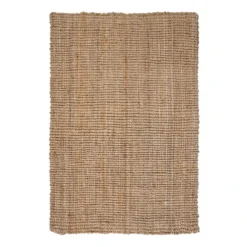 (B181) Honeybloom Jute Boucle Woven Area Rug, 5x7