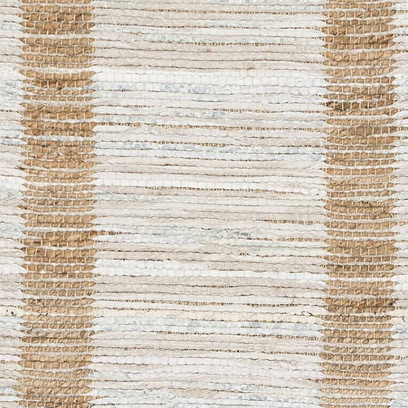 (B312) Henning Hand Woven Cotton & Jute Ivory Chindi Area Rug, 3x5 2 (B312) Henning Hand Woven Cotton & Jute Ivory Chindi Area Rug, 3x5 - Image 2