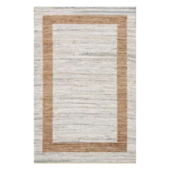 (B312) Henning Hand Woven Cotton & Jute Ivory Chindi Area Rug, 8x10