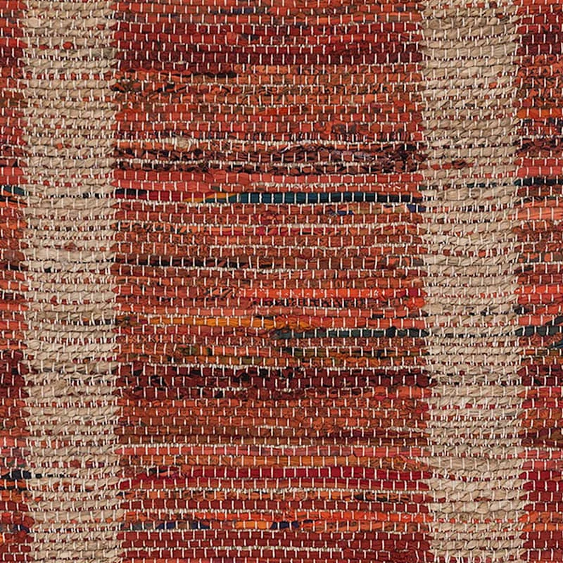 (B314) Henning Hand Woven Cotton Blend Red Chindi Area Rug, 3x5 2 (B314) Henning Hand Woven Cotton Blend Red Chindi Area Rug, 3x5 - Image 2