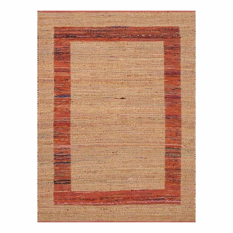 (B314) Henning Hand Woven Cotton Blend Red Chindi Area Rug, 5x7 3 (B314) Henning Hand Woven Cotton Blend Red Chindi Area Rug, 5x7 - Image 3