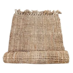 (B485) Honeybloom Jute Boucle Fringe Accent Rug, 3x5