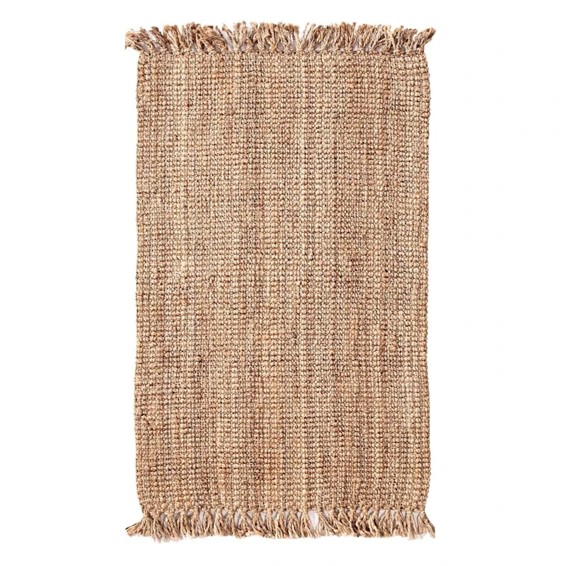 (B485) Honeybloom Jute Boucle Fringe Area Rug, 5x7 1 (B485) Honeybloom Jute Boucle Fringe Area Rug, 5x7