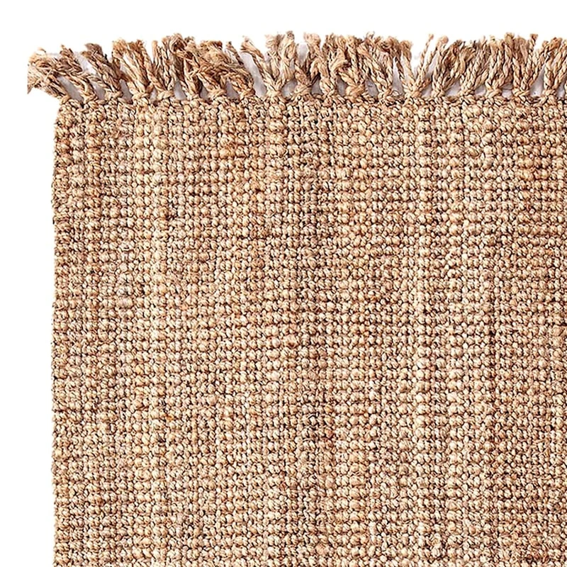 (B485) Honeybloom Jute Boucle Fringe Area Rug, 5x7 2 (B485) Honeybloom Jute Boucle Fringe Area Rug, 5x7 - Image 2