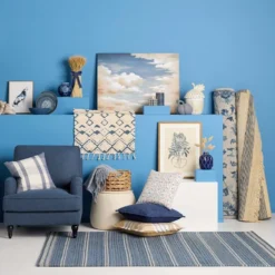 (B497) Honeybloom Hazel Natural & Navy Striped Hand Woven Jute Area Rug, 5x7 -Rugs Sales Store b497 honeybloom hazel natural navy striped hand woven jute area rug 5x7 3