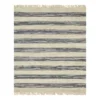 (B497) Honeybloom Hazel Natural & Navy Striped Hand Woven Jute Area Rug, 8x10