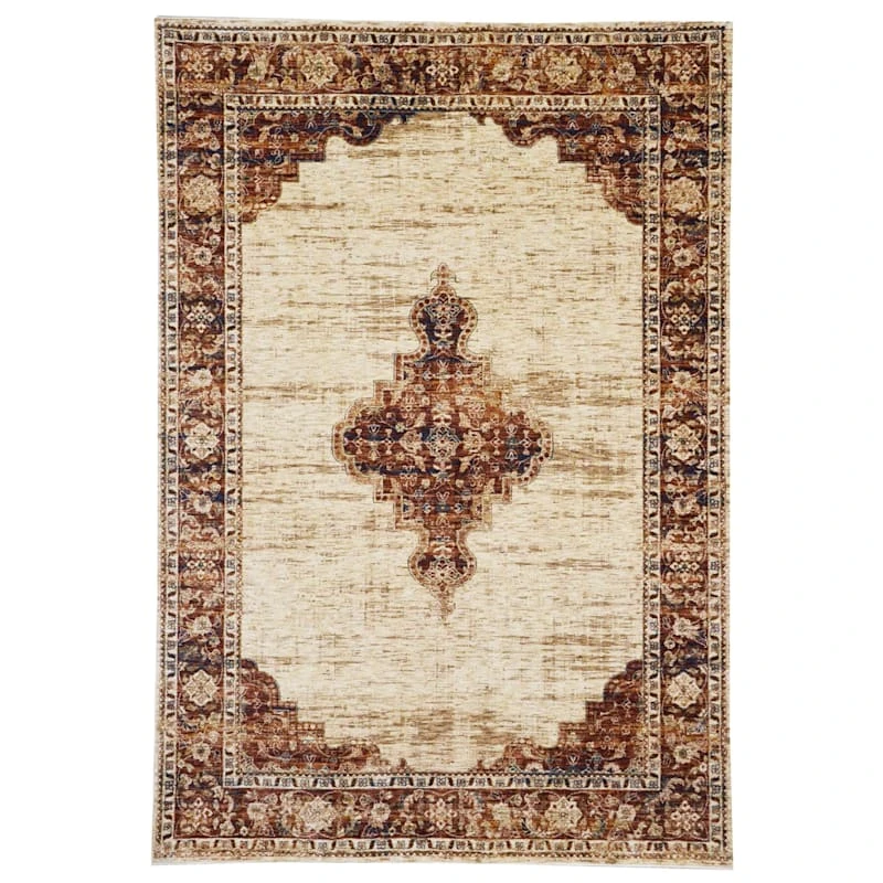 (B510) Red Traditional Open Medallion Area Rug, 5x7 1 (B510) Red Traditional Open Medallion Area Rug, 5x7