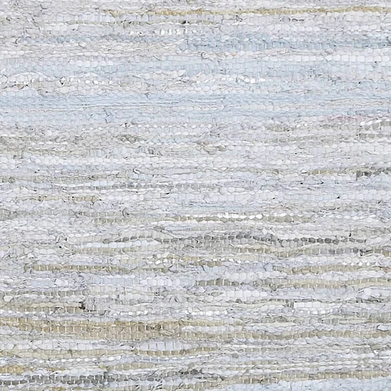 (B631) Grey Cotton Woven Fringe Accent Rug, 3x5 2 (B631) Grey Cotton Woven Fringe Accent Rug, 3x5 - Image 2