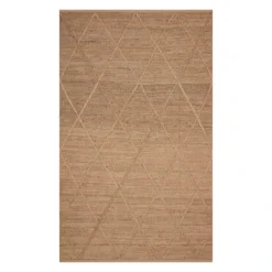 (B661) Goldie Jute Diamond Design Accent Rug, 3x5