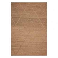 (B661) Goldie Jute Diamond Design Area Rug, 5x7