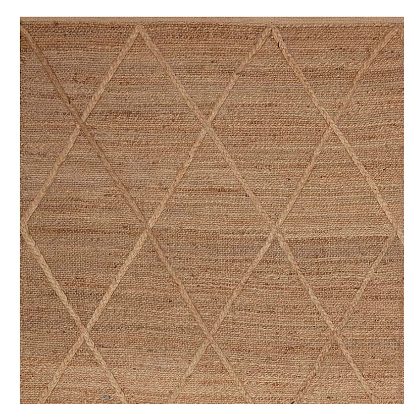 (B661) Goldie Jute Diamond Design Area Rug, 5x7 2 (B661) Goldie Jute Diamond Design Area Rug, 5x7 - Image 2