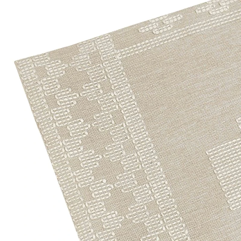 (B669) Found & Fable Goa Ivory Tribal Handmade Area Rug, 7x10 2 (B669) Found & Fable Goa Ivory Tribal Handmade Area Rug, 7x10 - Image 2