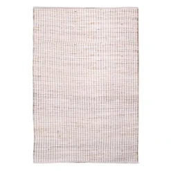 (B678) Ivory Cotton Jute Area Rug, 7x10