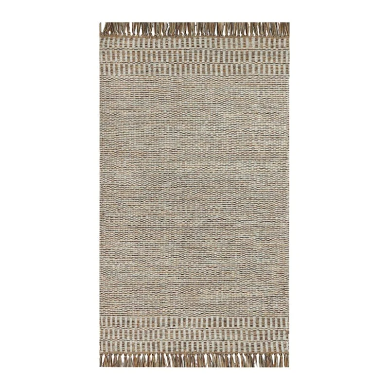 (B685) Tracey Boyd Natural Dunne Fringe Accent Rug, 3x5 1 (B685) Tracey Boyd Natural Dunne Fringe Accent Rug, 3x5