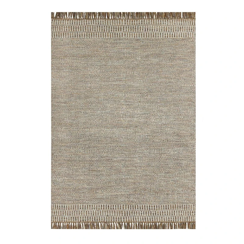 (B685) Tracey Boyd Natural Dunne Fringe Area Rug, 5x7 1 (B685) Tracey Boyd Natural Dunne Fringe Area Rug, 5x7
