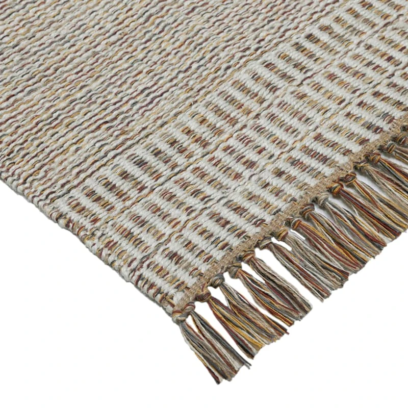 (B685) Tracey Boyd Natural Dunne Fringe Area Rug, 5x7 2 (B685) Tracey Boyd Natural Dunne Fringe Area Rug, 5x7 - Image 2