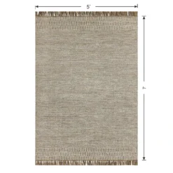 (B685) Tracey Boyd Natural Dunne Fringe Area Rug, 5x7 14 (B685) Tracey Boyd Natural Dunne Fringe Area Rug, 5x7 -Rugs Sales Store b685 tracey boyd natural dunne fringe area rug 5x7 7