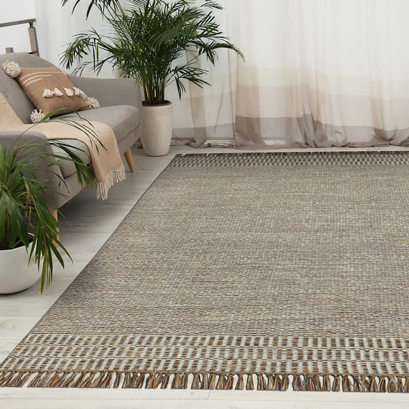 (B685) Tracey Boyd Natural Dunne Fringe Area Rug, 5x7 8 (B685) Tracey Boyd Natural Dunne Fringe Area Rug, 5x7 - Image 8