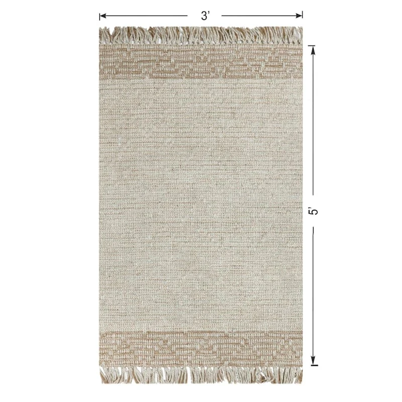 (B693) Found & Fable Kent Ivory Jute Accent Rug, 3x5 5 (B693) Found & Fable Kent Ivory Jute Accent Rug, 3x5 - Image 5