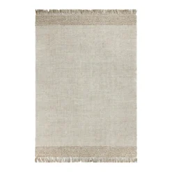 (B693) Found & Fable Kent Ivory Jute Area Rug, 5x7