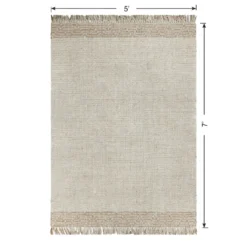 (B693) Found & Fable Kent Ivory Jute Area Rug, 5x7 -Rugs Sales Store b693 found fable kent ivory jute area rug 5x7 7