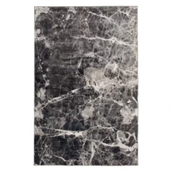 (B700) Adore Alaya Black & White Marbled Area Rug, 5x7
