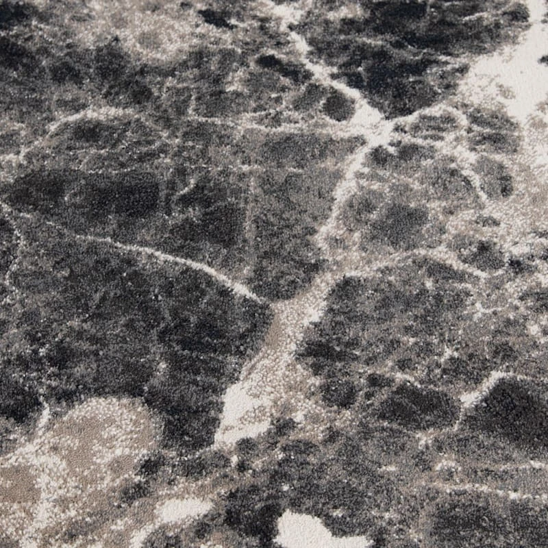 (B700) Adore Alaya Black & White Marbled Area Rug, 5x7 4 (B700) Adore Alaya Black & White Marbled Area Rug, 5x7 - Image 4