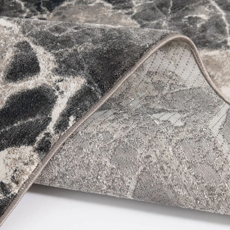 (B700) Adore Alaya Black & White Marbled Area Rug, 5x7 6 (B700) Adore Alaya Black & White Marbled Area Rug, 5x7 - Image 6