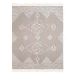 (B710) Found & Fable Goa Tan Medallion Area Rug, 8x10