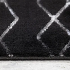 (B713) Laila Ali Onyx Black Woven Area Rug, 5x7 5 (B713) Laila Ali Onyx Black Woven Area Rug, 5x7 -Rugs Sales Store b713 laila ali onyx black woven area rug 5x7 3
