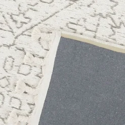 (B719) Elsa Cream Flatweave Fringe Area Rug, 5x7 -Rugs Sales Store b719 elsa cream flatweave fringe area rug 5x7 5