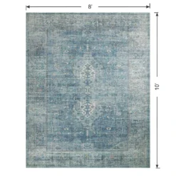 (B721) Alana Blue Medallion Area Rug, 8x10 -Rugs Sales Store b721 alana blue medallion area rug 8x10 6