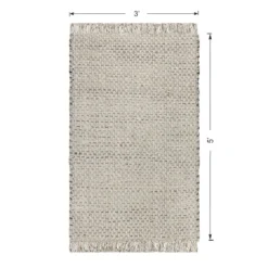 (B724) Ty Pennington Topher Neutral Flatweave Accent Rug, 3x5 -Rugs Sales Store b724 ty pennington topher neutral flatweave accent rug 3x5 5