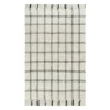 (B725) Black & White Plaid Accent Rug, 3x5
