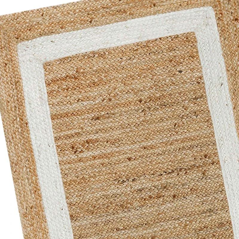 (B728) Kinsey Natural Border Accent Rug, 3x5 4 (B728) Kinsey Natural Border Accent Rug, 3x5 - Image 4