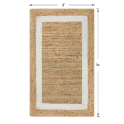 (B728) Kinsey Natural Border Accent Rug, 3x5 10 (B728) Kinsey Natural Border Accent Rug, 3x5 -Rugs Sales Store b728 kinsey natural border accent rug 3x5 5
