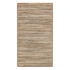 (B729) Ty Pennington Kensie Natural Striped Jute Accent Rug, 3x5