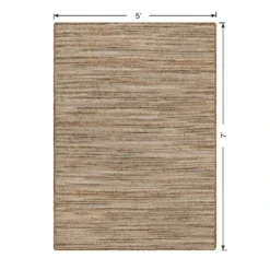 (B729) Ty Pennington Kensie Natural Striped Jute Area Rug, 5x7 -Rugs Sales Store b729 ty pennington kensie natural striped jute area rug 5x7 5
